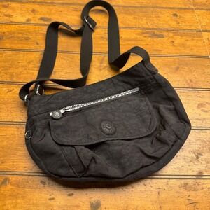 Kipling Black Nylon Crossbody Shoulder‎ Bag Adjustable Strap Zip Pockets